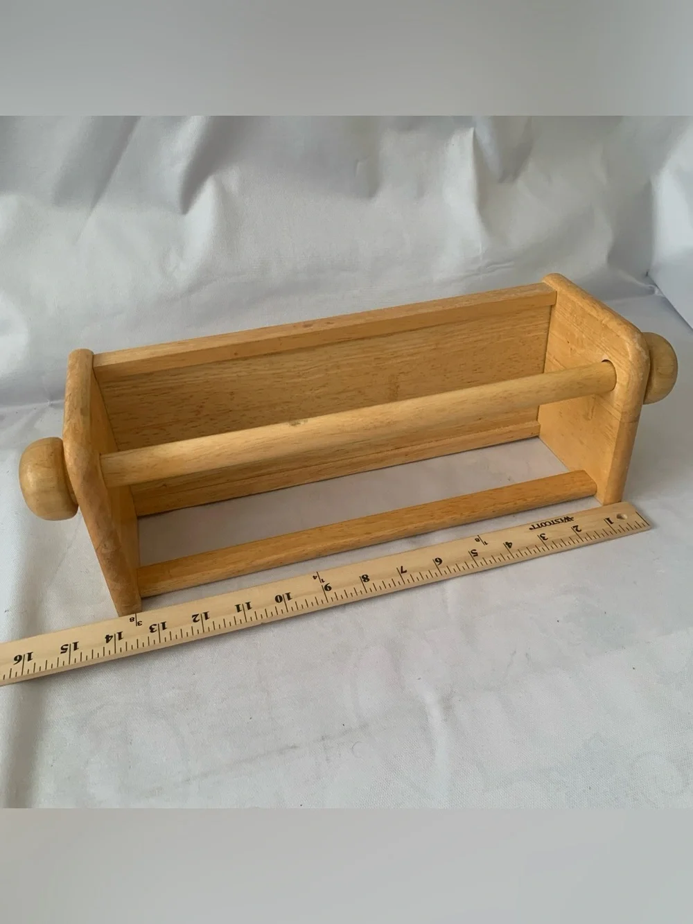 VTG Wood Wall Mounted Paper Towel Holder Dispenser Light Oak Country 14” Long